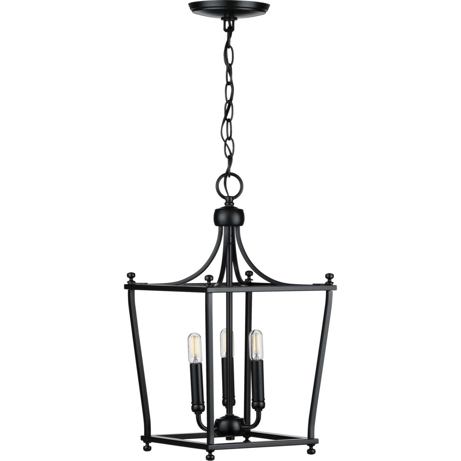 Progress Lighting - P500213-031 - Three Light Foyer Pendant - Parkhurst - Black