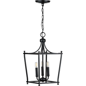 Progress Lighting - P500213-031 - Three Light Foyer Pendant - Parkhurst - Black