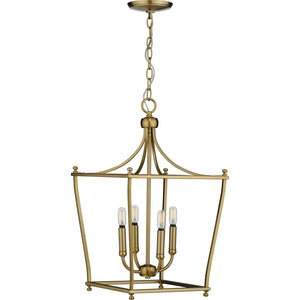 Progress Lighting - P500214-109 - Four Light Foyer Pendant - Parkhurst - Brushed Bronze