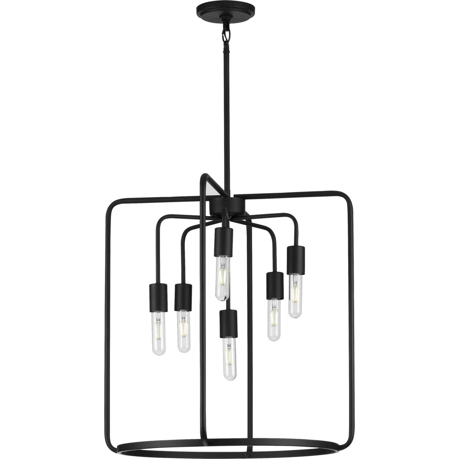 Progress Lighting - P500225-031 - Six Light Pendant - Bonn - Black