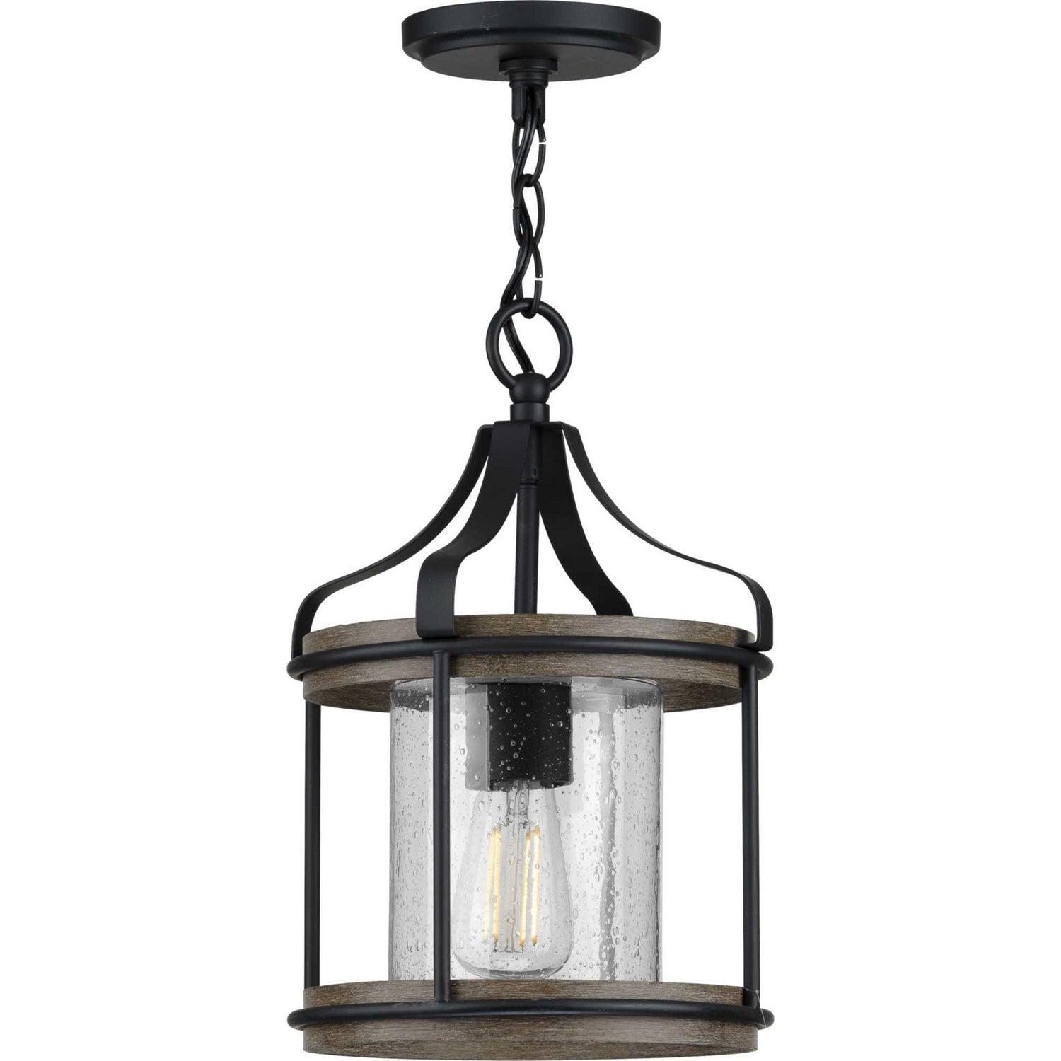 Progress Lighting - P500234-031 - One Light Outdoor Pendant - Brenham - Black