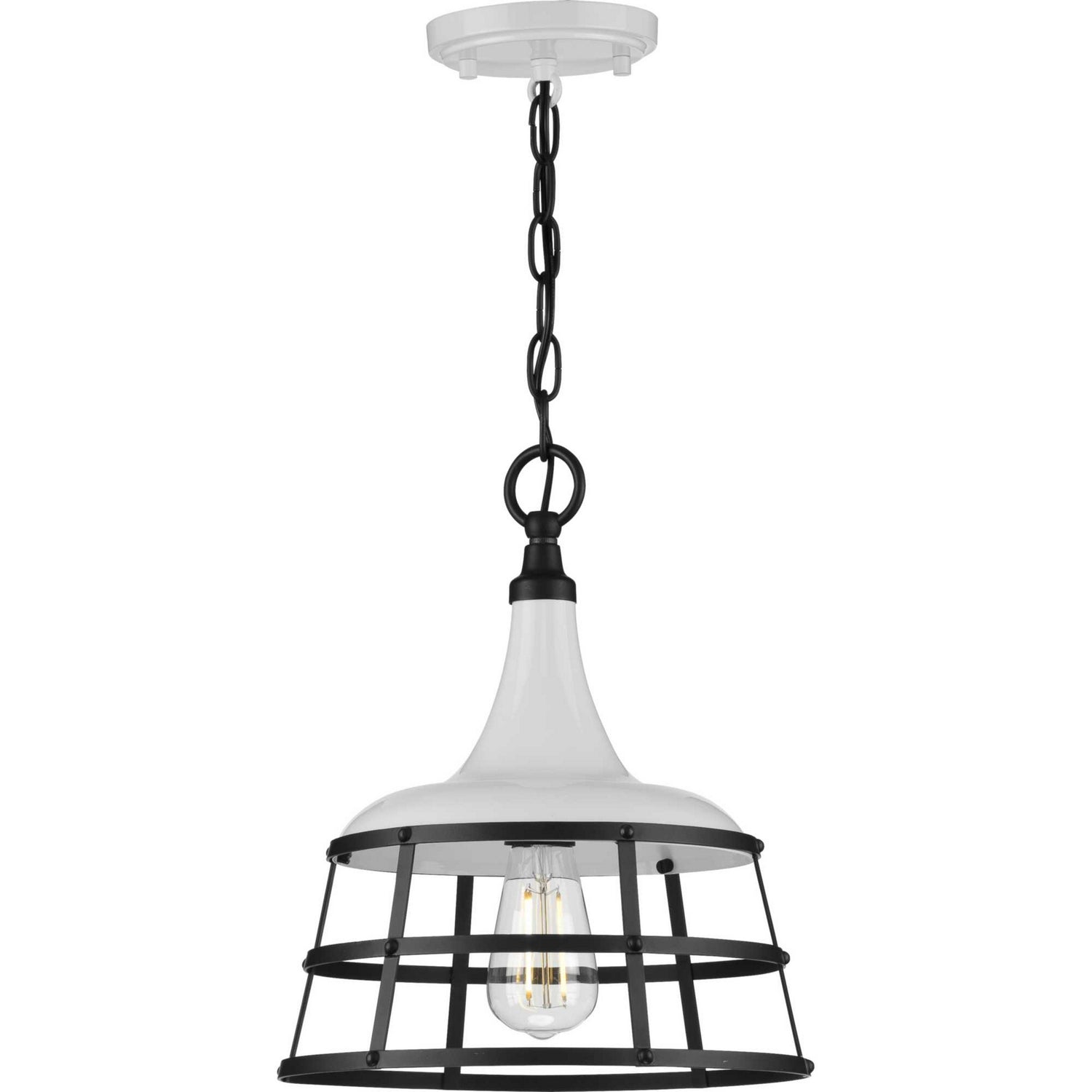 Progress Lighting - P500236-030 - One Light Pendant - Bastille - White