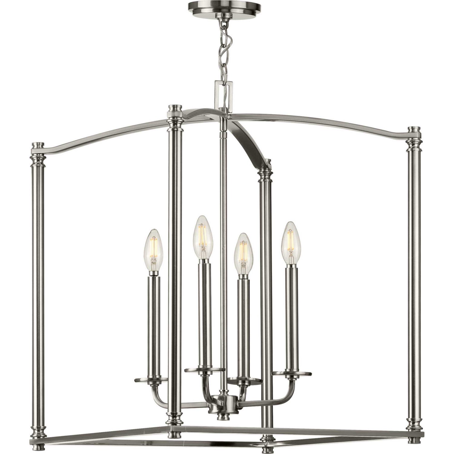 Progress Lighting - P500240-009 - Four Light Foyer Pendant - Winslett - Brushed Nickel