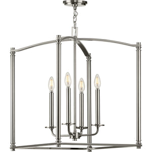 Progress Lighting - P500240-009 - Four Light Foyer Pendant - Winslett - Brushed Nickel