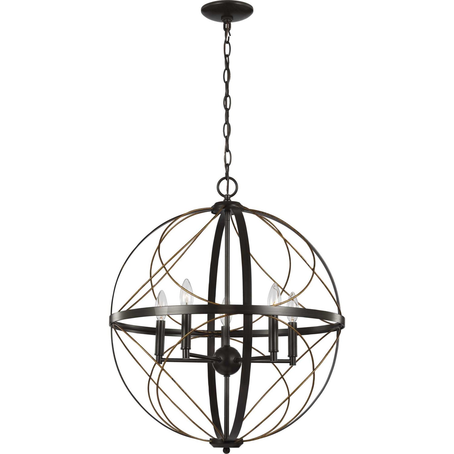 Progress Lighting - P500287-020 - Five Light Pendant - Brandywine - Antique Bronze