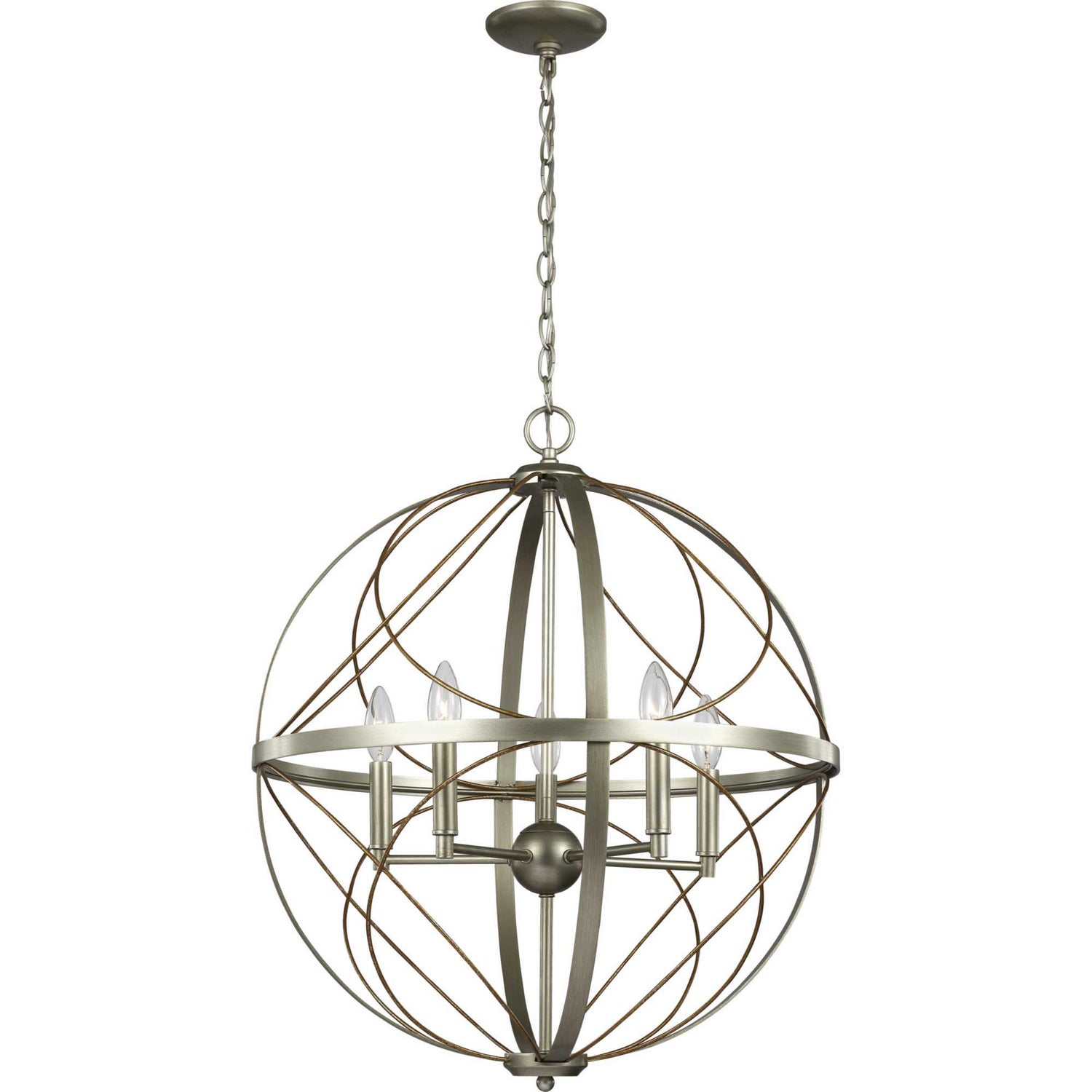 Progress Lighting - P500287-134 - Five Light Pendant - Brandywine - Silver Ridge