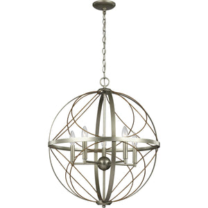 Progress Lighting - P500287-134 - Five Light Pendant - Brandywine - Silver Ridge