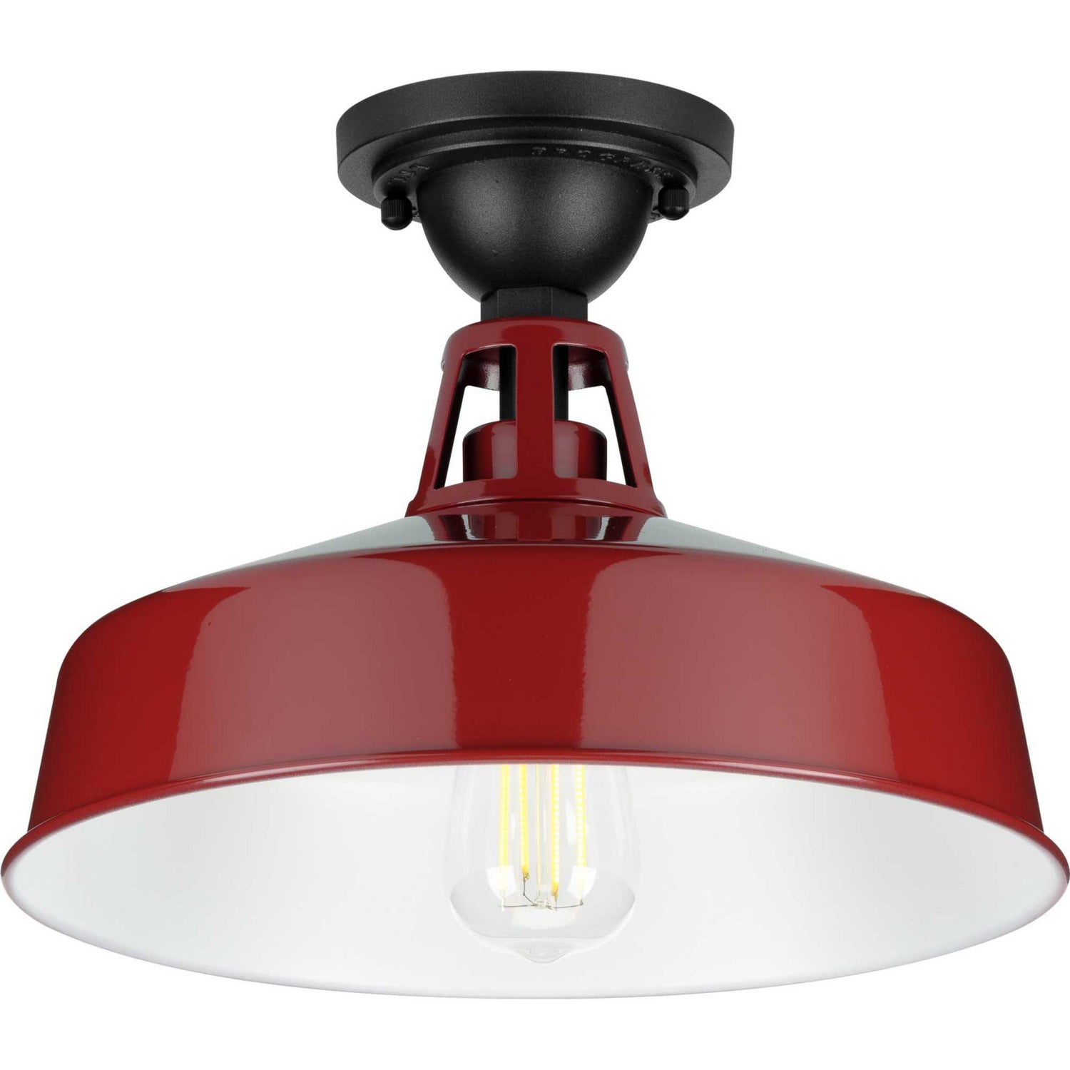 Progress Lighting - P550070-039 - One Light Semi Flush Mount - Cedar Springs - Red