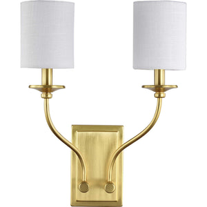 Progress Lighting - P710019-012 - Two Light Wall Sconce - Bonita - Satin Brass