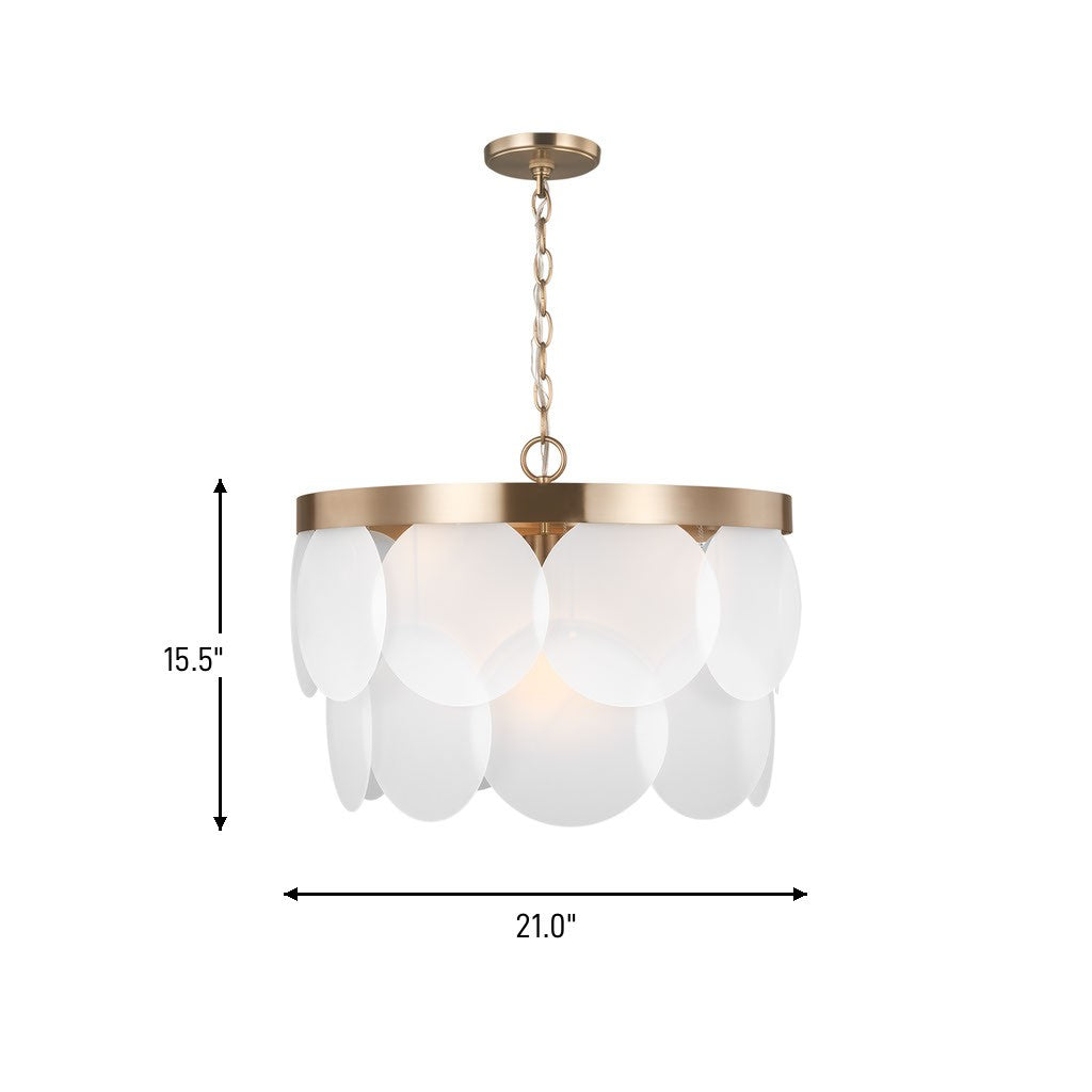Visual Comfort Studio - 5102506-848 - Six Light Pendant - Mellita - Satin Brass