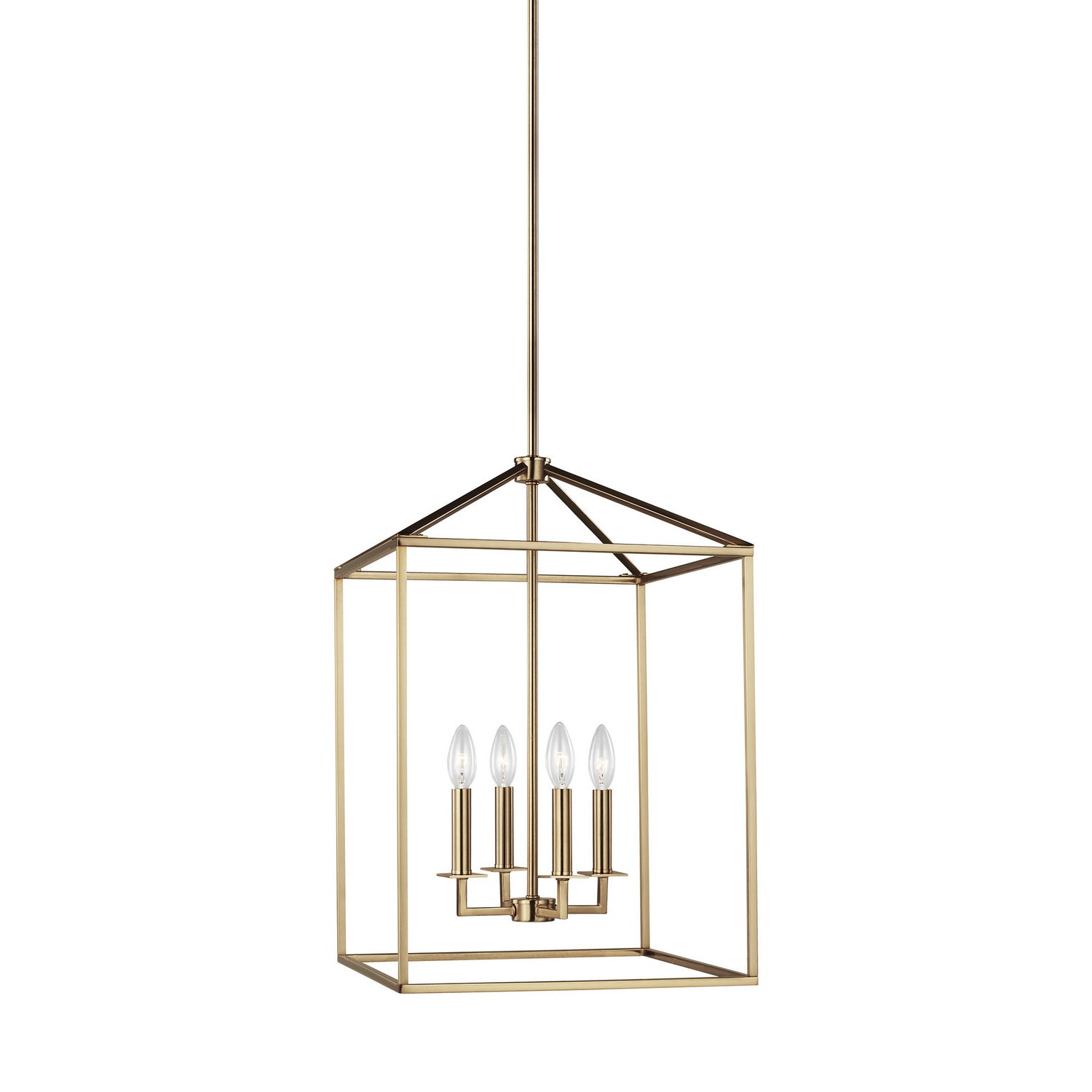 Generation Lighting. - 5115004-848 - Four Light Hall / Foyer Pendant - Perryton - Satin Brass