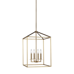 Generation Lighting. - 5115004EN-848 - Four Light Hall / Foyer - Perryton - Satin Brass