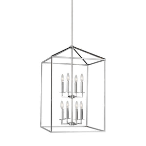 Generation Lighting. - 5115008-05 - Eight Light Hall / Foyer Pendant - Perryton - Chrome