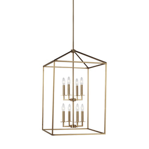 Generation Lighting. - 5115008-848 - Eight Light Hall / Foyer Pendant - Perryton - Satin Brass