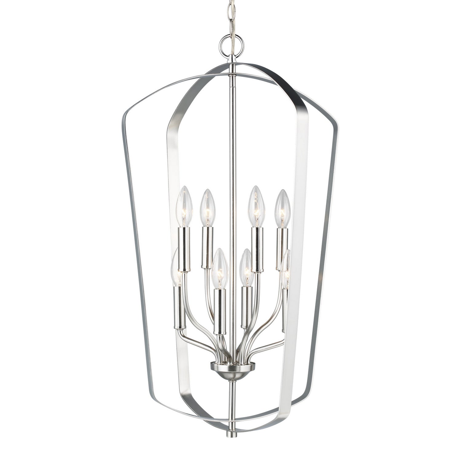 Generation Lighting. - 5134908-962 - Eight Light Hall / Foyer Pendant - Romee - Brushed Nickel