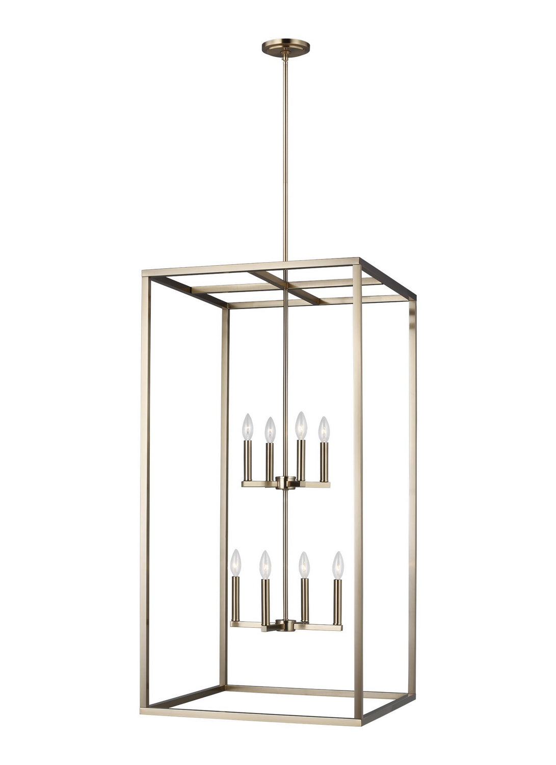 Generation Lighting. - 5234508-848 - Eight Light Hall / Foyer Pendant - Moffet Street - Satin Brass