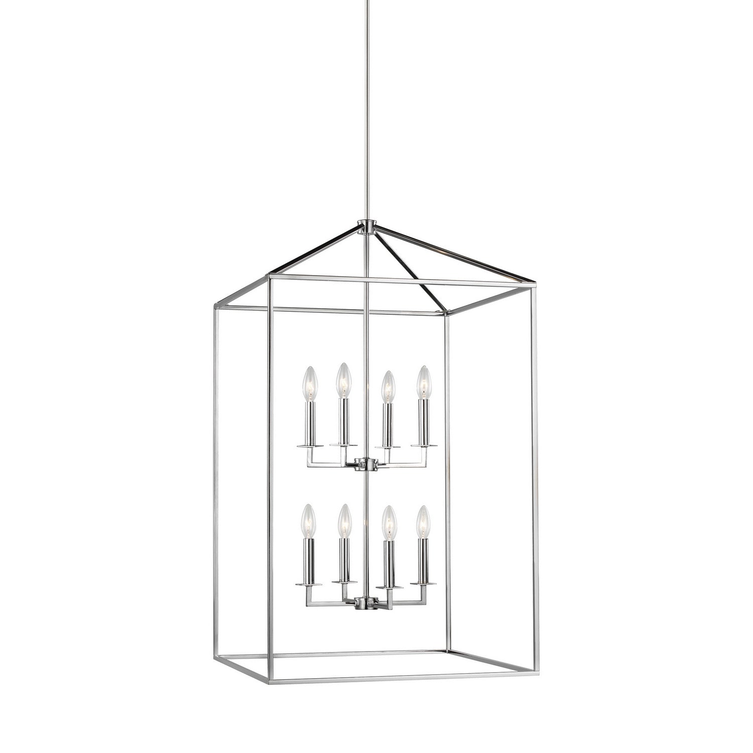 Generation Lighting. - 5315008-05 - Eight Light Hall / Foyer Pendant - Perryton - Chrome