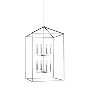 Generation Lighting. - 5315008-05 - Eight Light Hall / Foyer Pendant - Perryton - Chrome