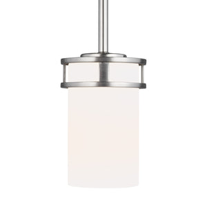 Generation Lighting. - 6121601-962 - One Light Mini-Pendant - Robie - Brushed Nickel