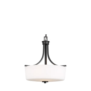 Generation Lighting. - 6528803-112 - Three Light Pendant - Kemal - Midnight Black