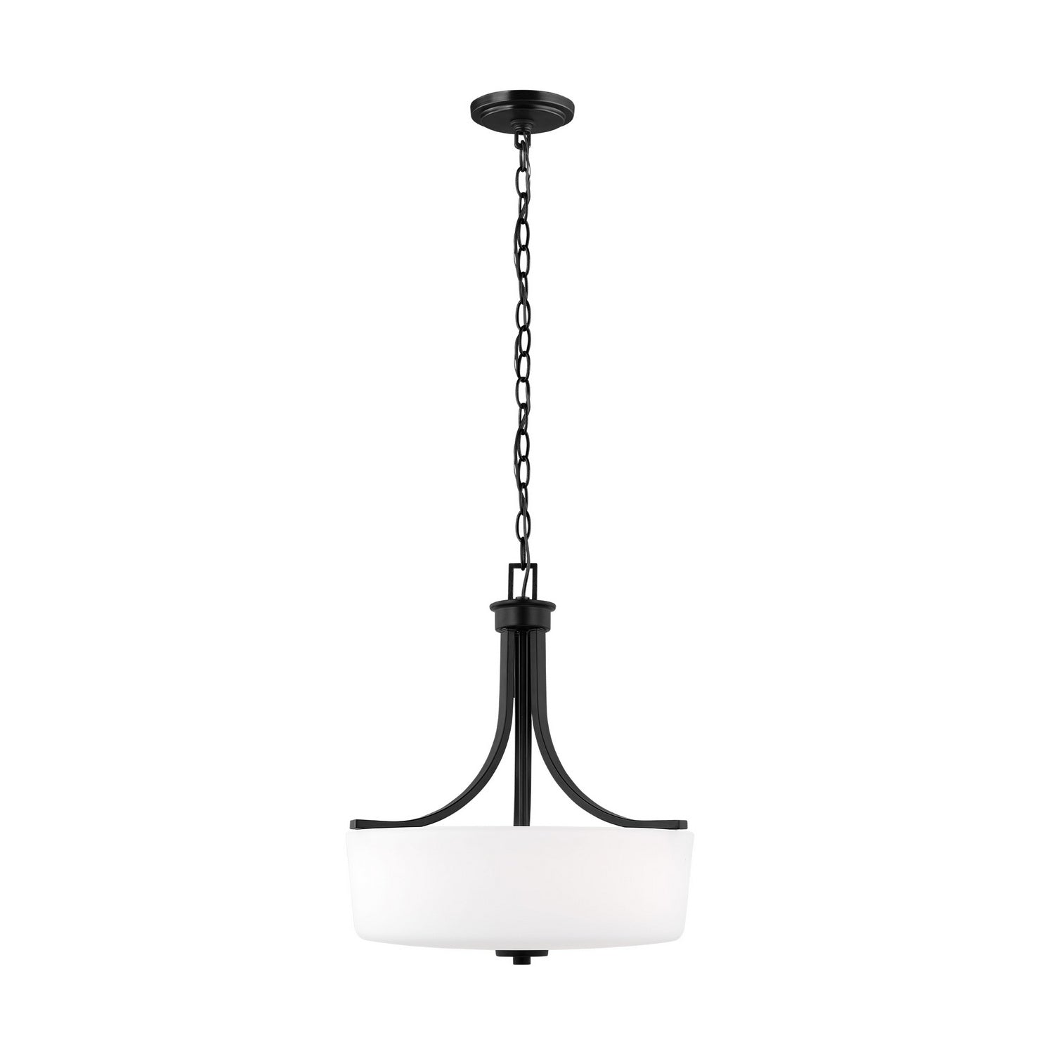 Generation Lighting. - 6528803EN3-112 - Three Light Pendant - Kemal - Midnight Black