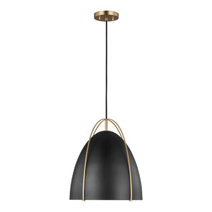 Visual Comfort Studio - 6551701EN3-848 - One Light Pendant - Norman - Satin Brass