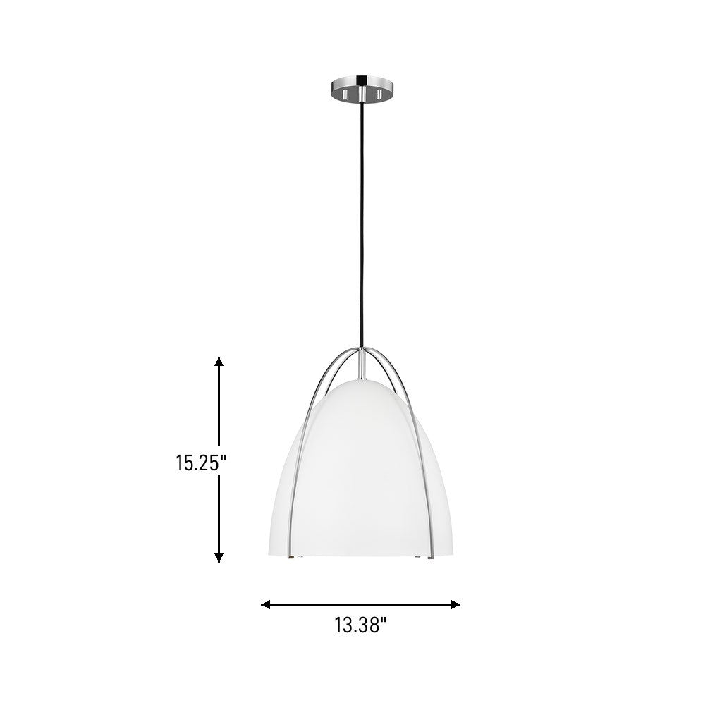 Visual Comfort Studio - 6551801-05 - One Light Pendant - Norman - Chrome