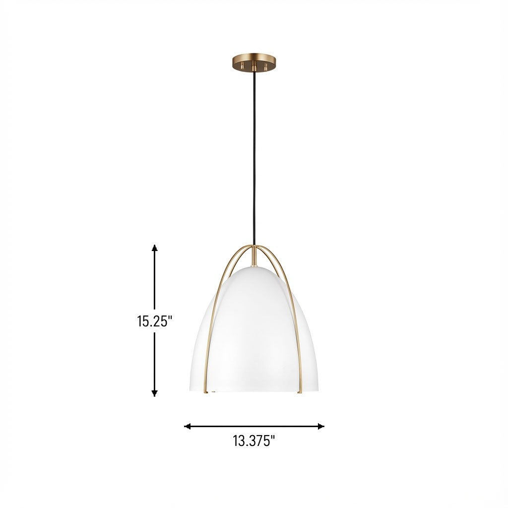 Visual Comfort Studio - 6551801-848 - One Light Pendant - Norman - Satin Brass