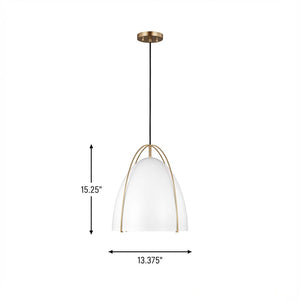 Visual Comfort Studio - 6551801-848 - One Light Pendant - Norman - Satin Brass