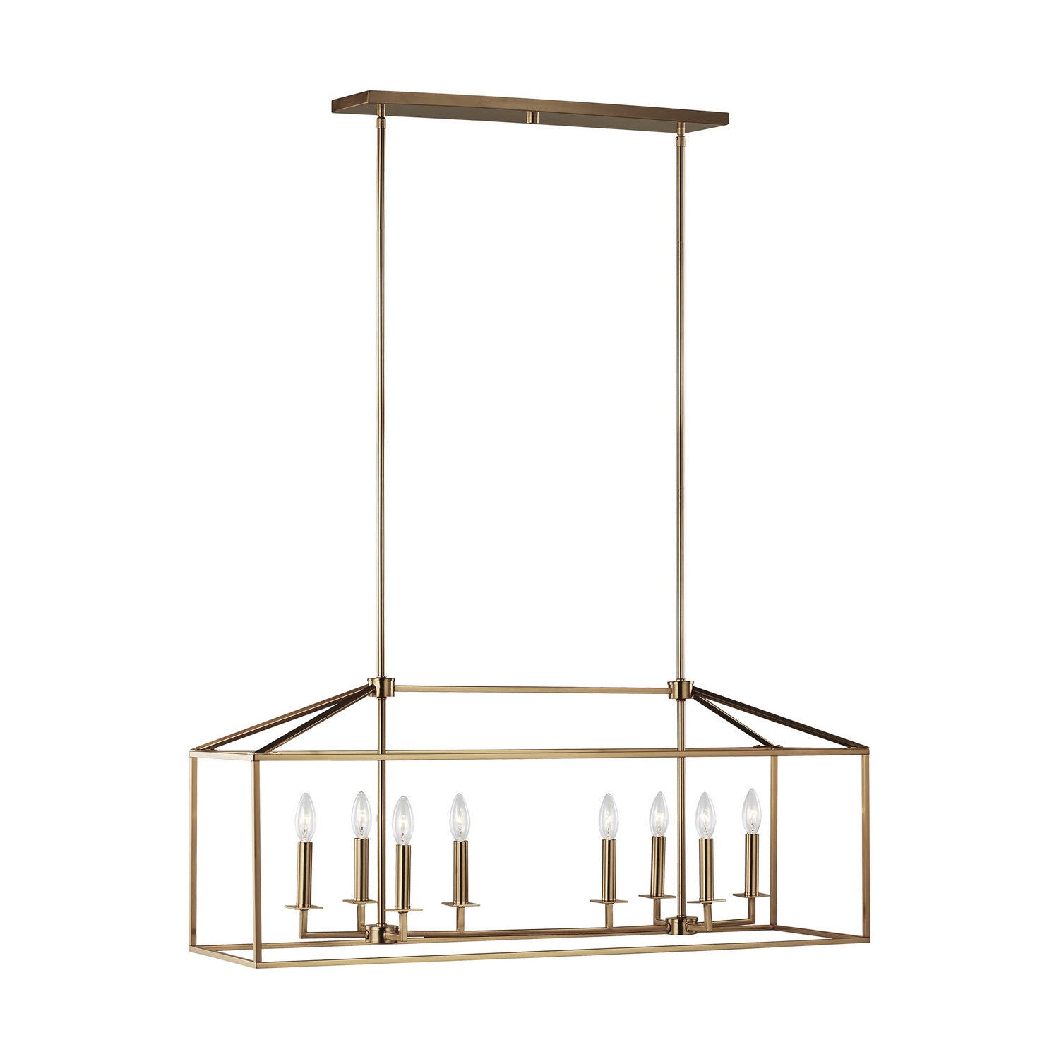 Generation Lighting. - 6615008EN-848 - Eight Light Island Pendant - Perryton - Satin Brass