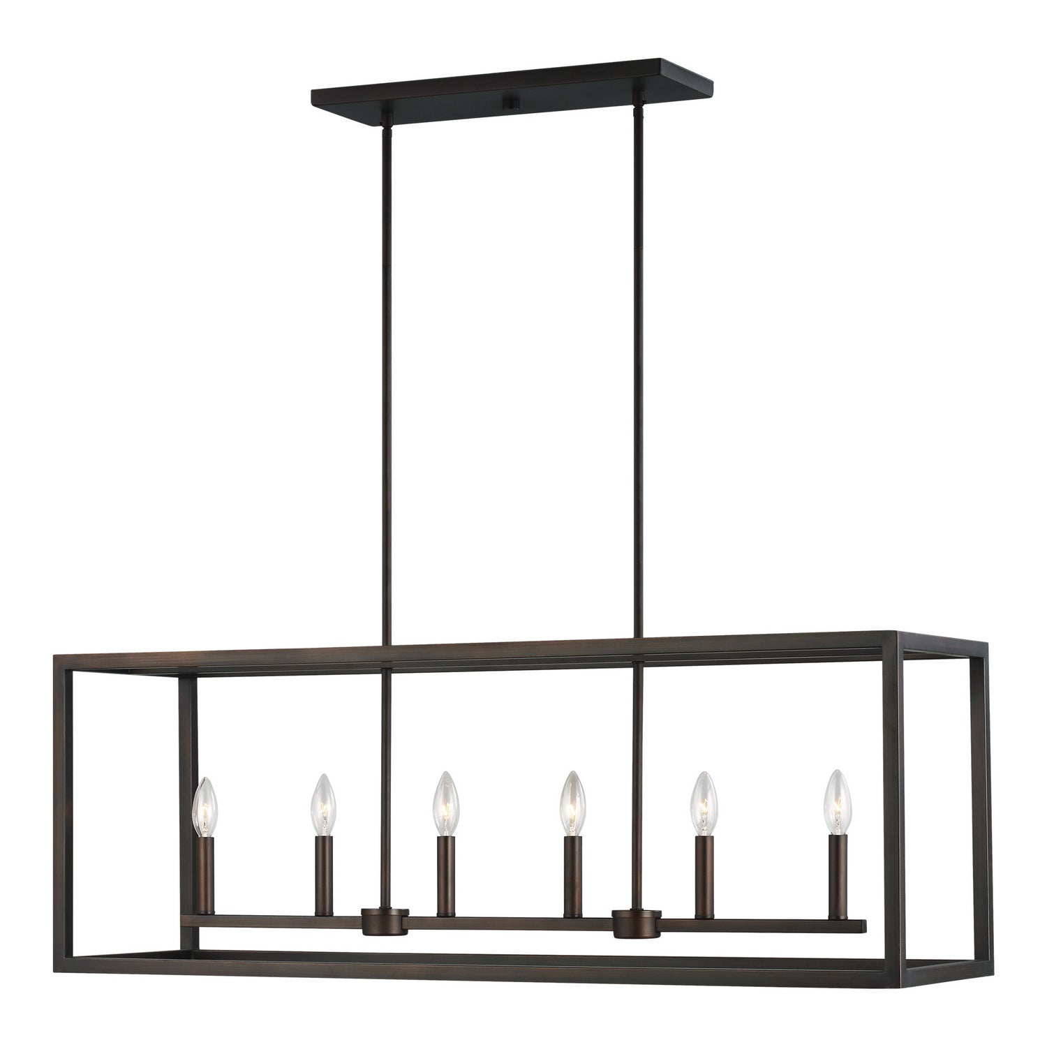 Generation Lighting. - 6634506-710 - Six Light Island Pendant - Moffet Street - Bronze