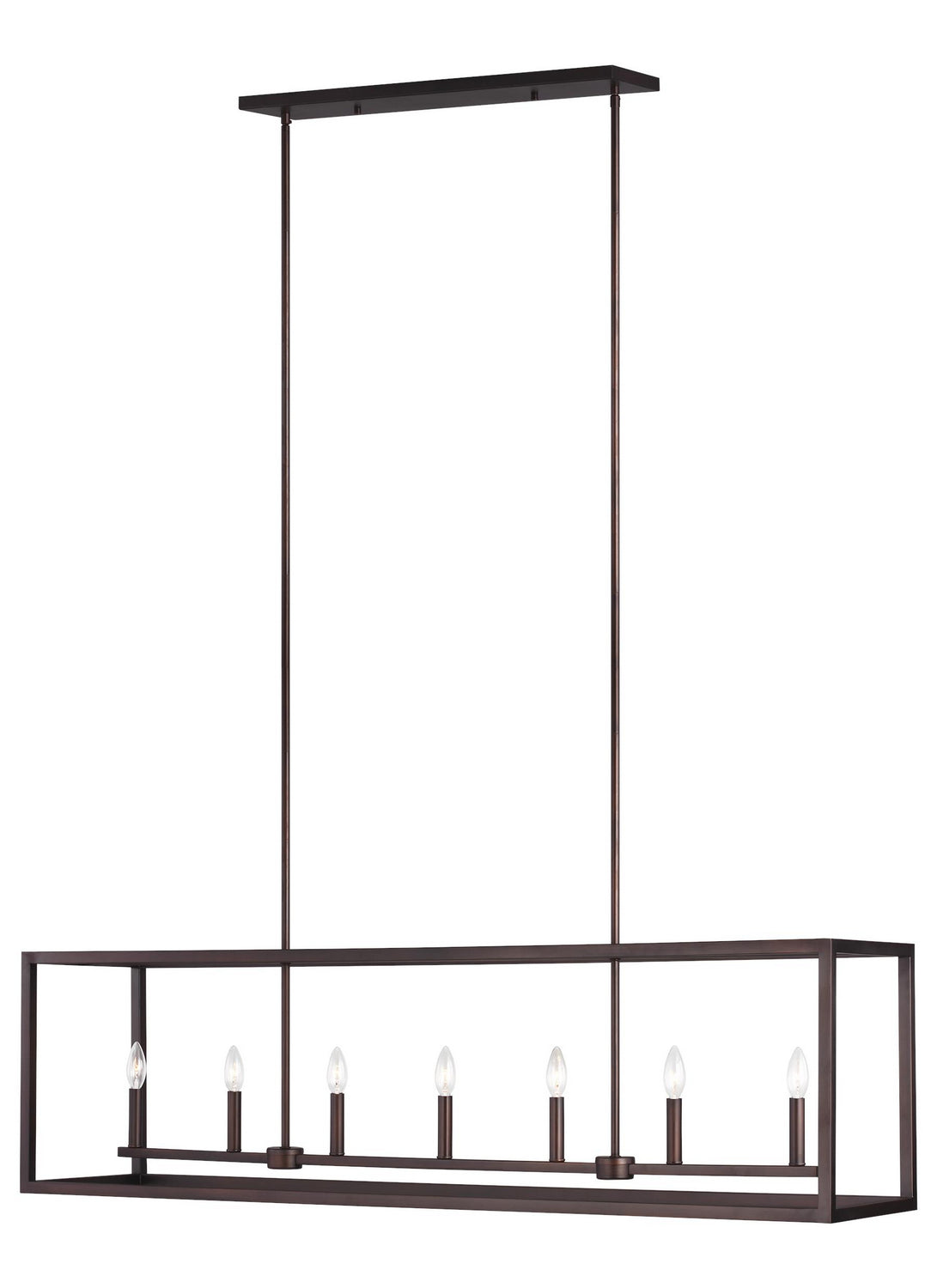 Generation Lighting. - 6634507-710 - Seven Light Island Pendant - Moffet Street - Bronze