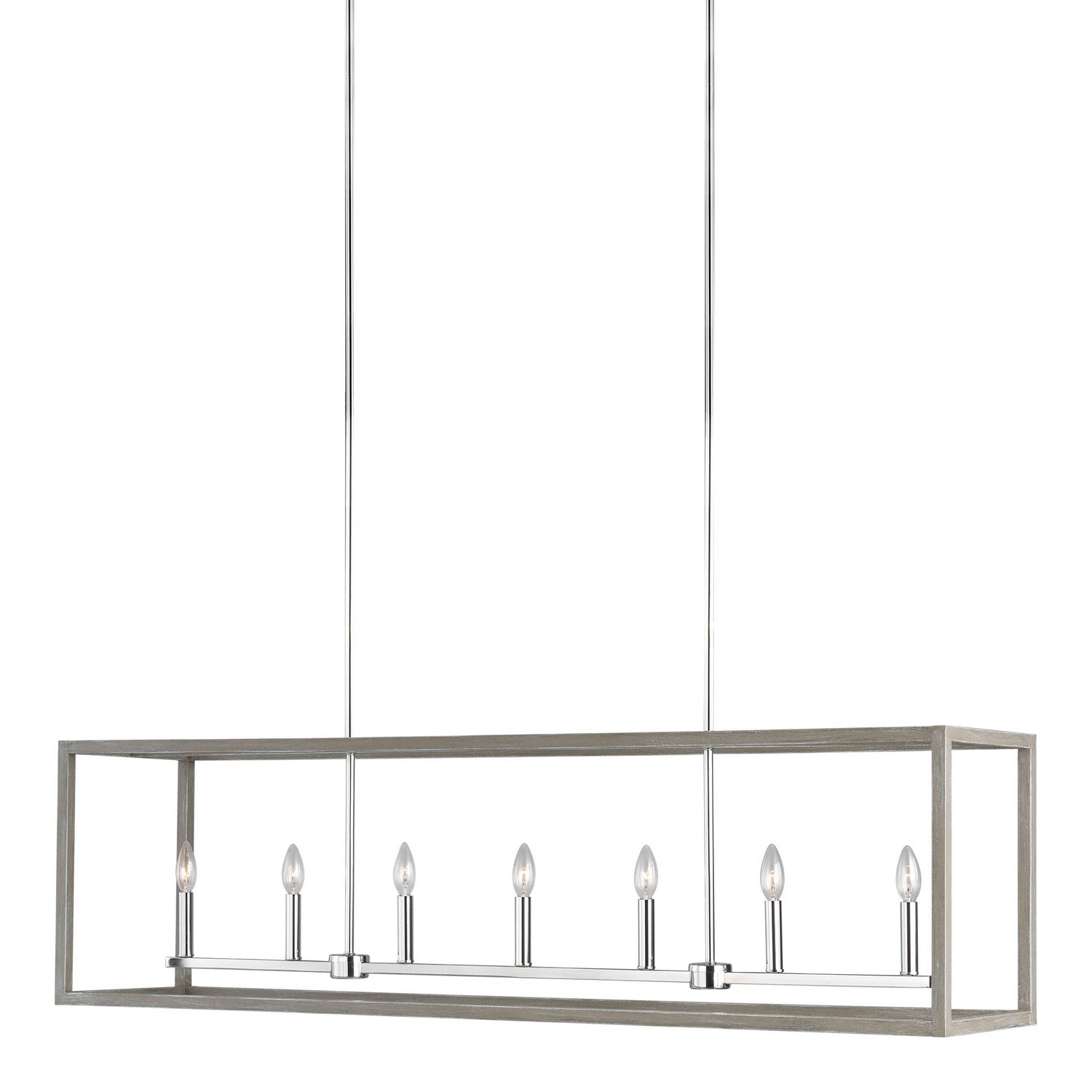 Generation Lighting. - 6634507-872 - Seven Light Island Pendant - Moffet Street - Washed Pine