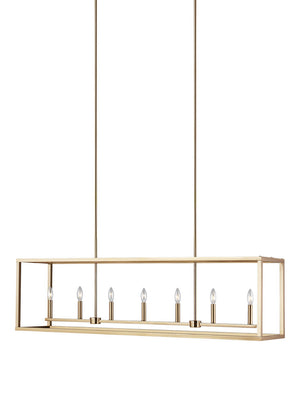 Generation Lighting. - 6634507EN-848 - Seven Light Island Pendant - Moffet Street - Satin Brass