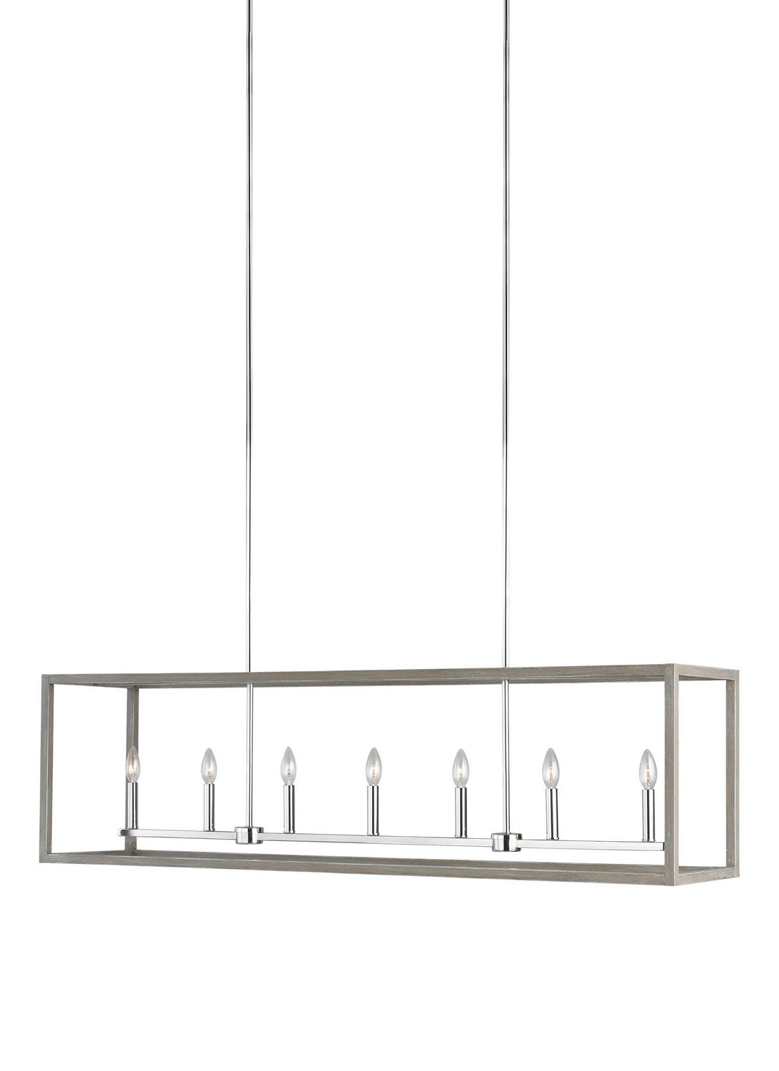 Generation Lighting. - 6634507EN-872 - Seven Light Island Pendant - Moffet Street - Washed Pine