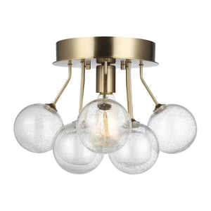 Visual Comfort Studio - 7714301-848 - One Light Semi-Flush Mount - Bronzeville - Satin Brass