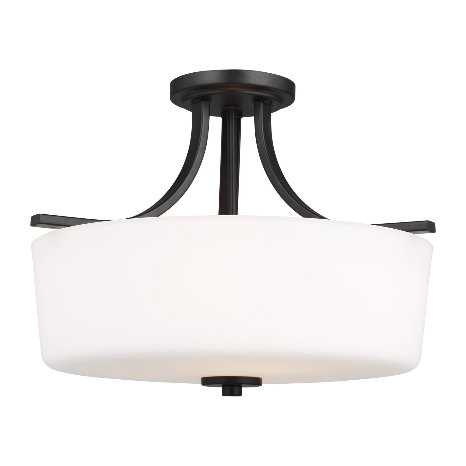 Generation Lighting. - 7728803-112 - Three Light Semi-Flush Mount - Kemal - Midnight Black