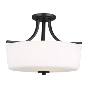 Generation Lighting. - 7728803-112 - Three Light Semi-Flush Mount - Kemal - Midnight Black