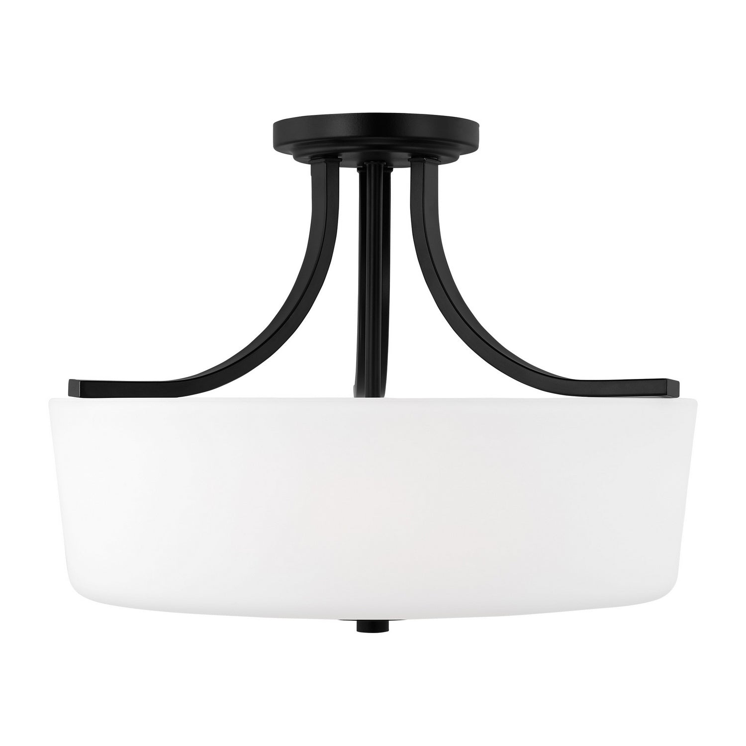 Generation Lighting. - 7728803-112 - Three Light Semi-Flush Mount - Kemal - Midnight Black