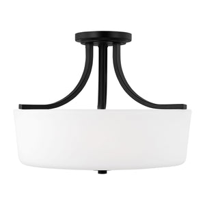 Generation Lighting. - 7728803-112 - Three Light Semi-Flush Mount - Kemal - Midnight Black