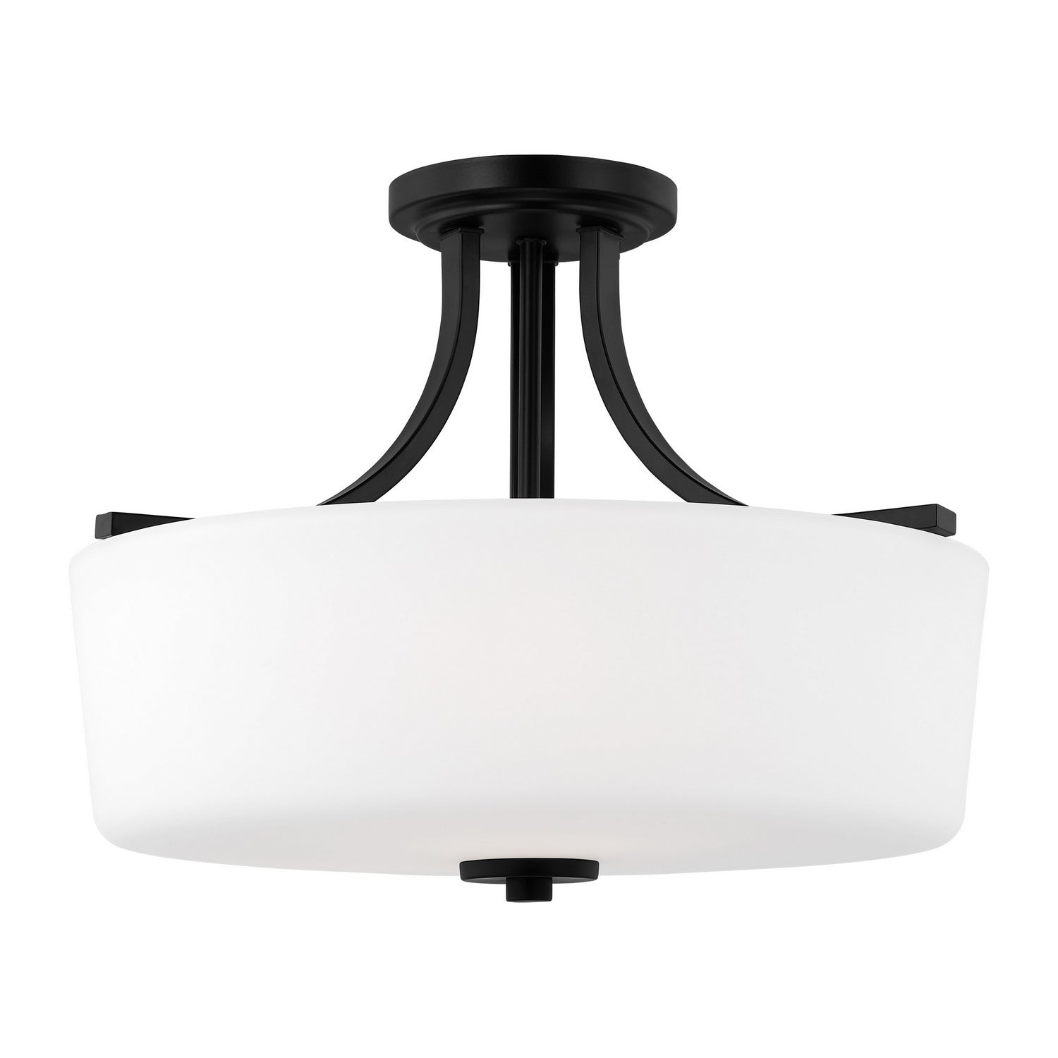 Generation Lighting. - 7728803EN3-112 - Three Light Semi-Flush Mount - Kemal - Midnight Black