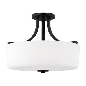 Generation Lighting. - 7728803EN3-112 - Three Light Semi-Flush Mount - Kemal - Midnight Black