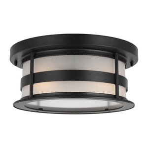 Generation Lighting. - 7890902-12 - Two Light Outdoor Flush Mount - Wilburn - Black