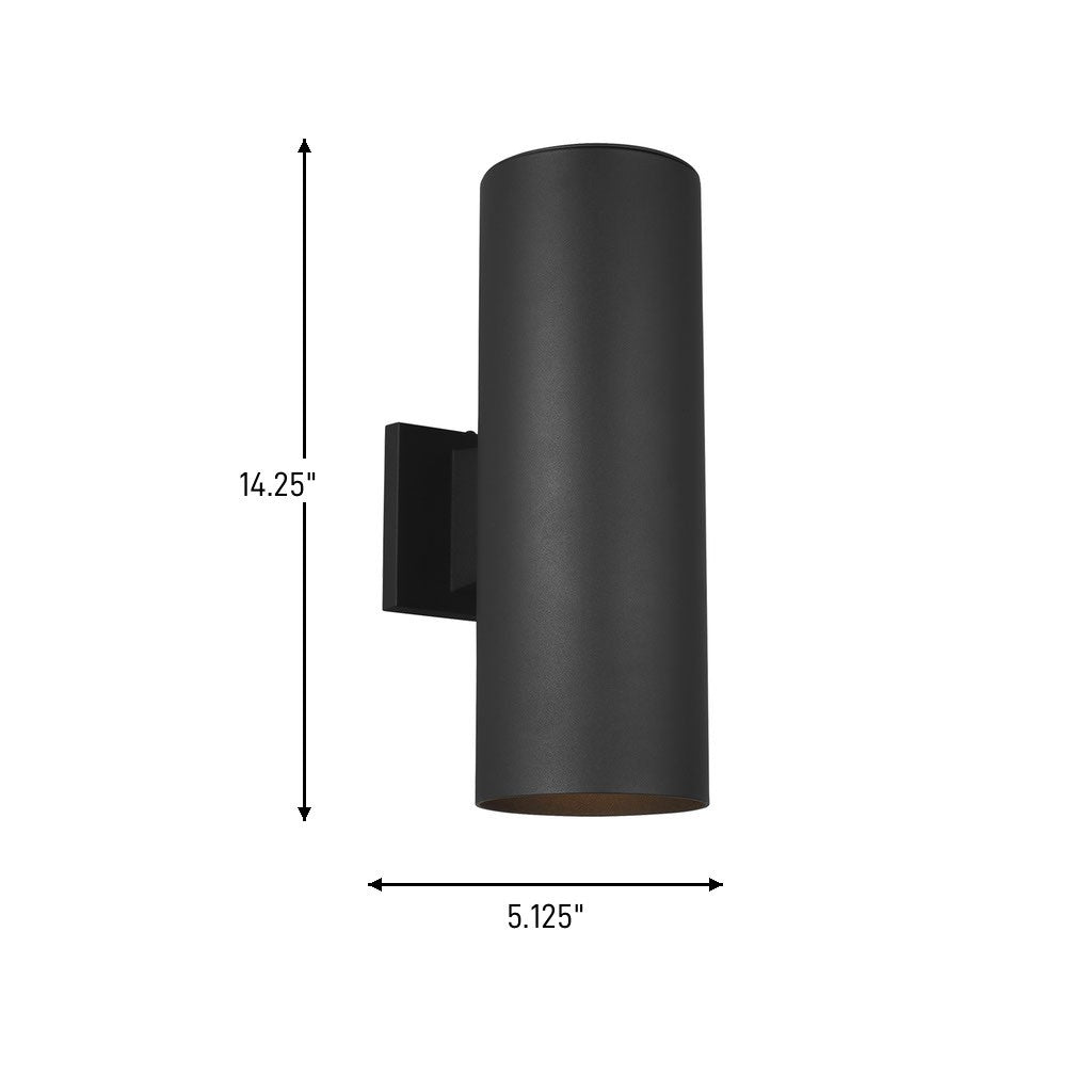 Visual Comfort Studio - 8313802-12 - Two Light Outdoor Wall Lantern - Outdoor Cylinders - Black