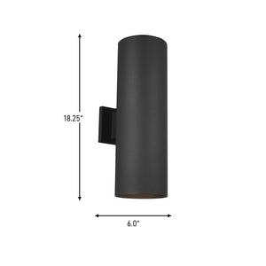 Visual Comfort Studio - 8313902-12 - Two Light Outdoor Wall Lantern - Outdoor Cylinders - Black