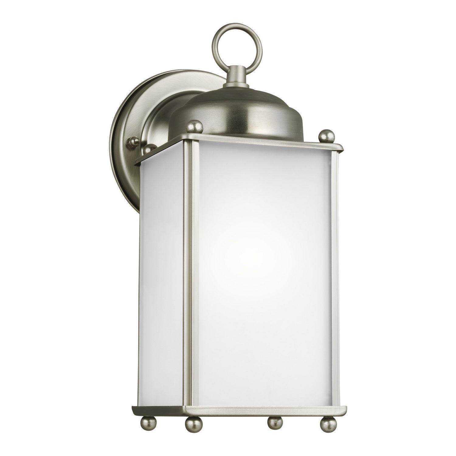 Generation Lighting. - 8593001-965 - One Light Outdoor Wall Lantern - New Castle - Antique Brushed Nickel