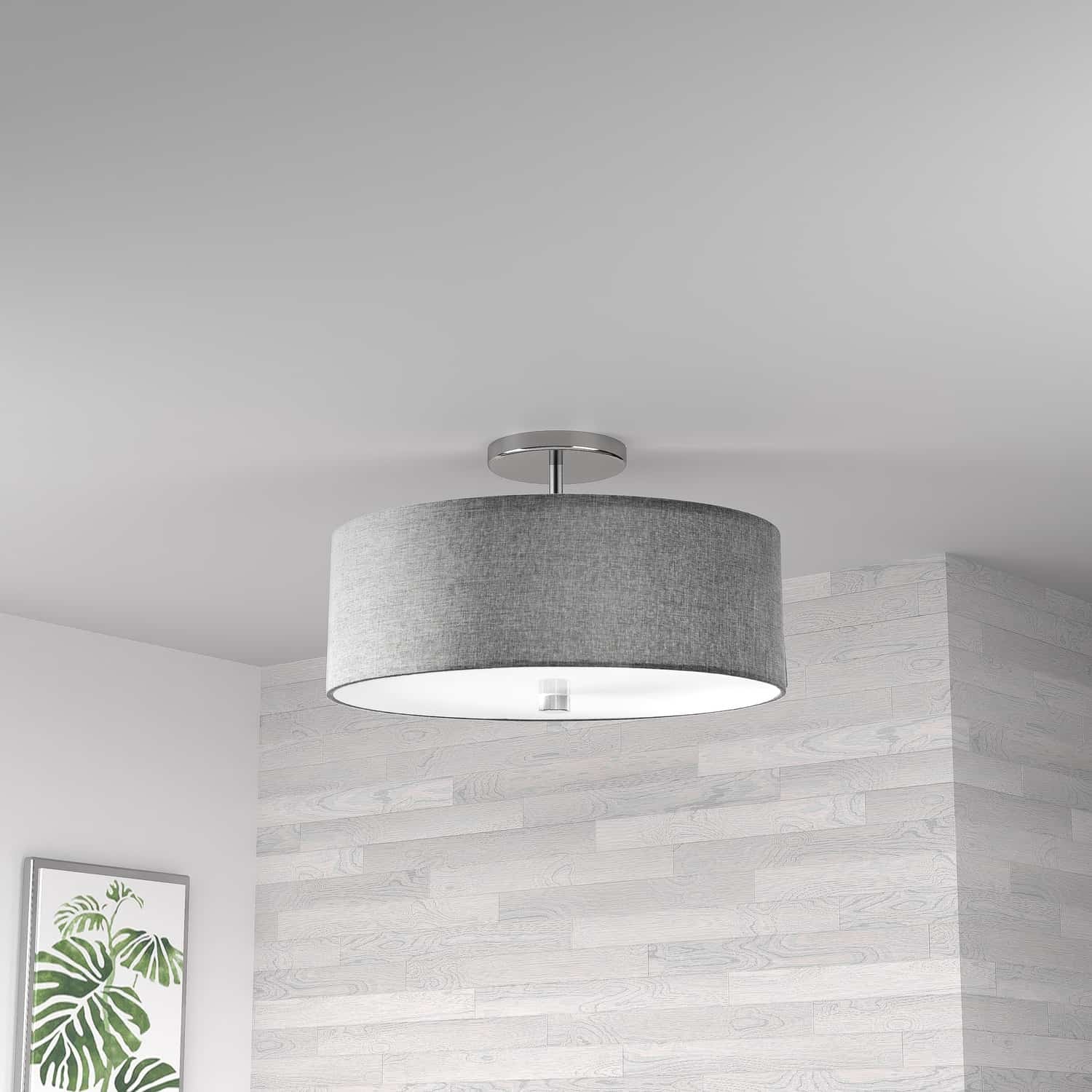 Dainolite Ltd - 571-143SF-PC-GRY - Three Light Semi-Flush Mount - Everly - Grey