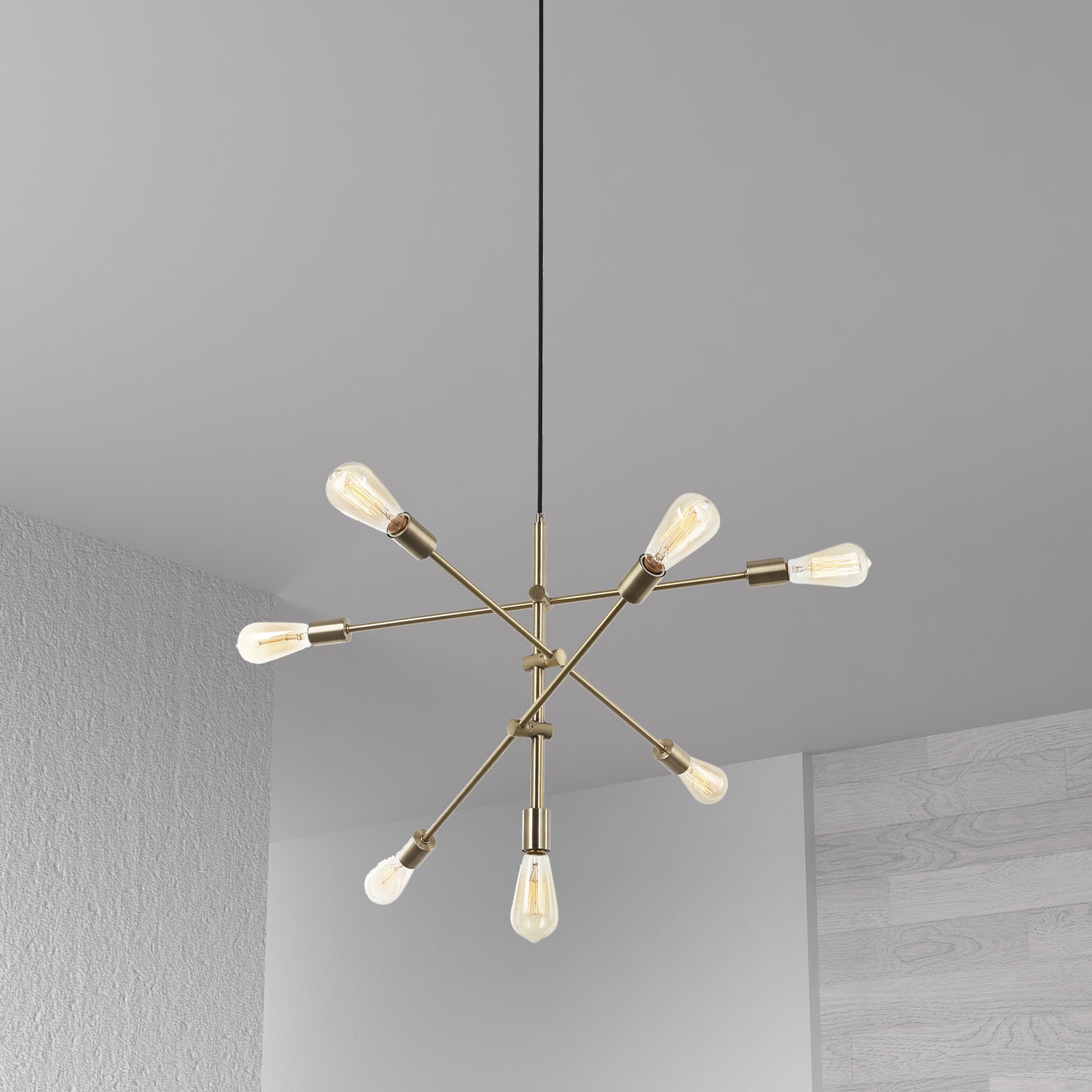 Dainolite Ltd - 817P-AGB - Seven Light Pendant - Aged Brass