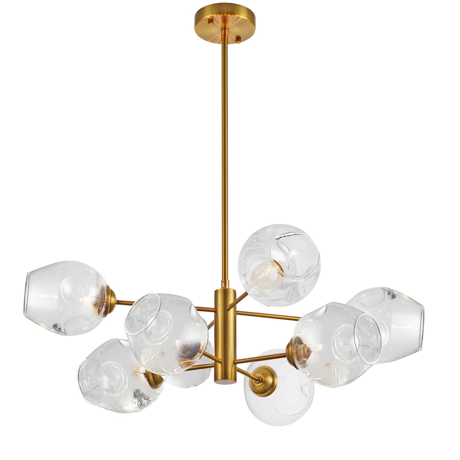 Dainolite Ltd - ABI-268P-VB-SP-CLR - Eight Light Pendant - Abii - Vintage Bronze