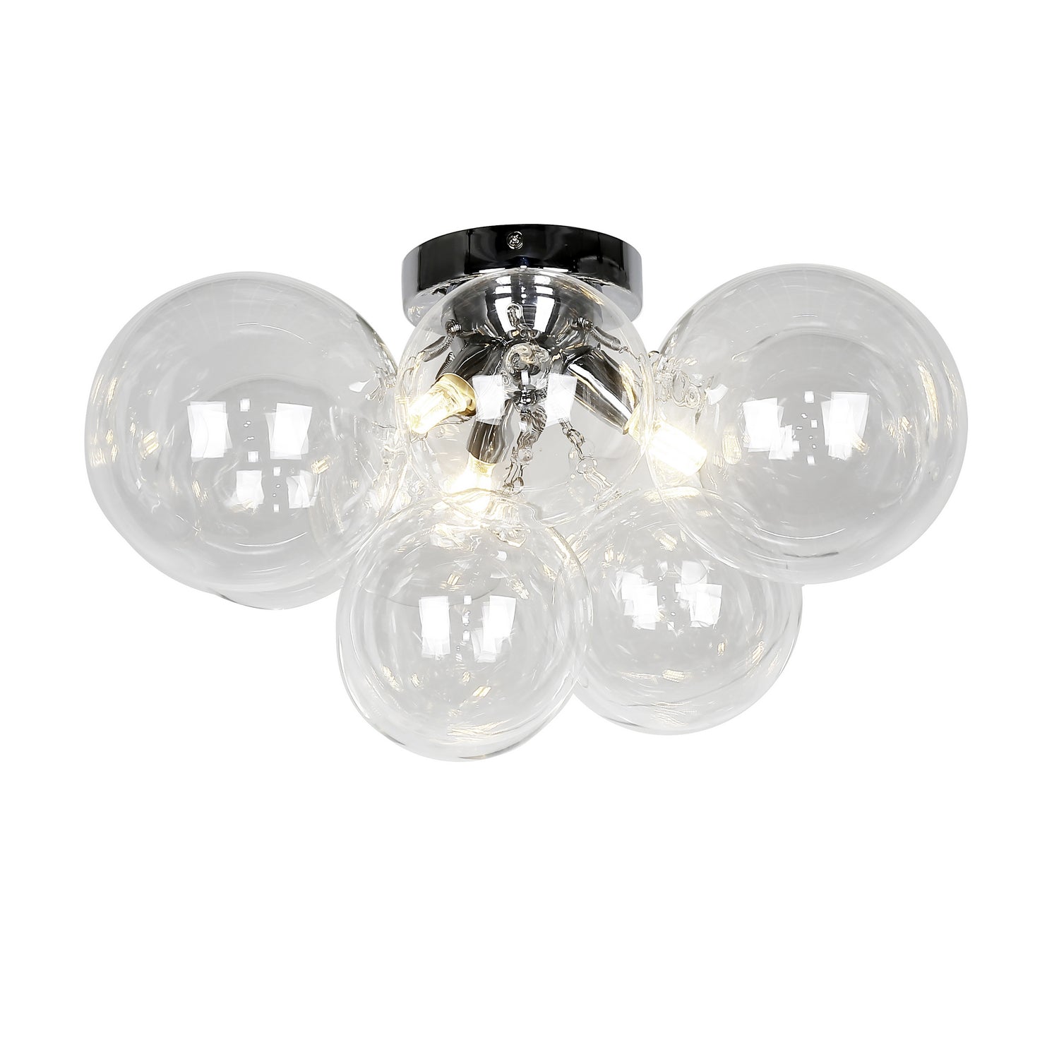 Dainolite Ltd - CMT-143FH-CLR-PC - Three Light Flush Mount - Comet - Polished Chrome